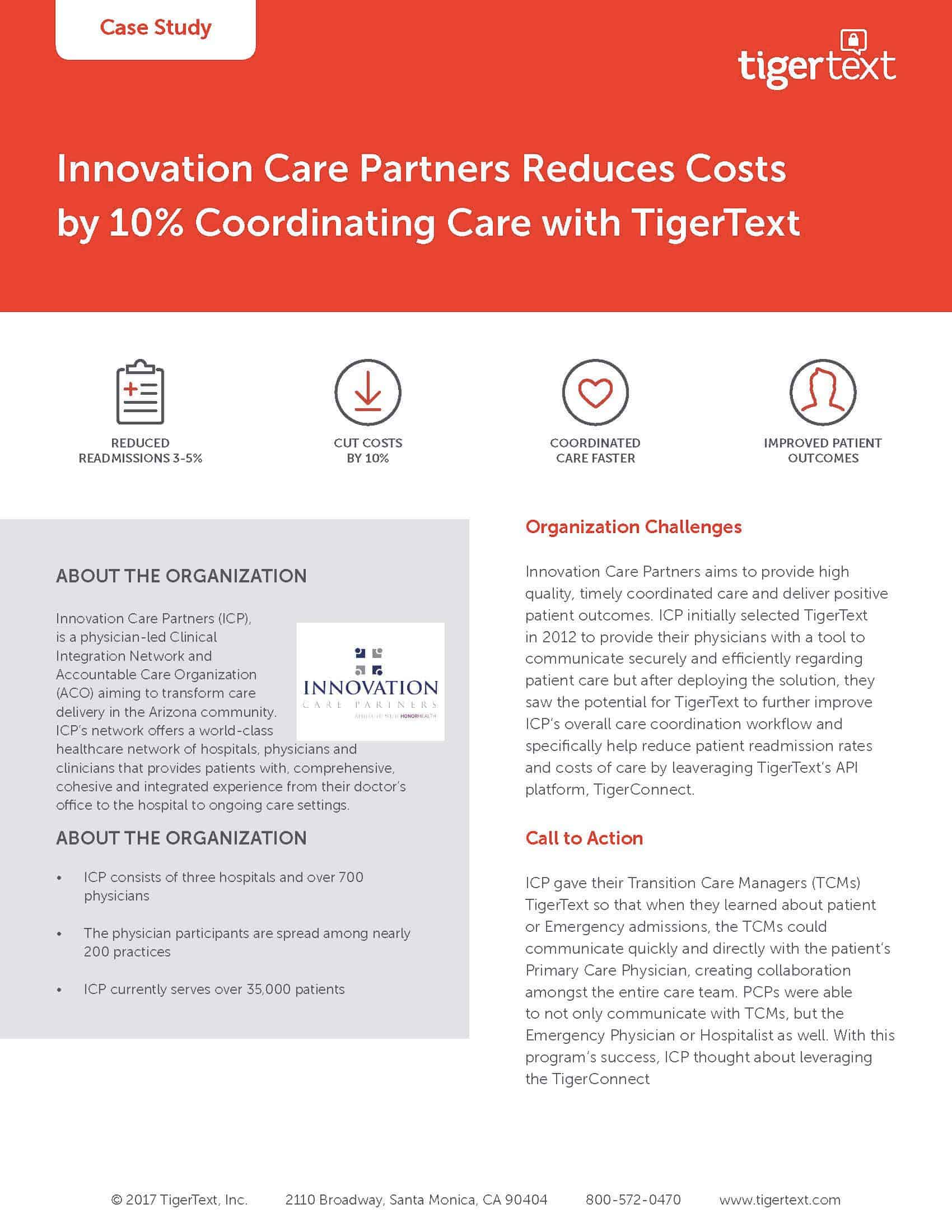 Innovation Care Partners Case Study TigerConnect