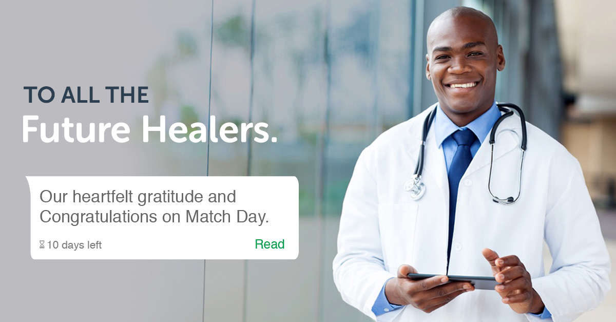 To all the future healers - our heartfelt gratitude and congratulations on Match Day.
